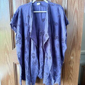 JCrew Open Beach Eyelet Poncho in Raw Indigo Size Small/Medium